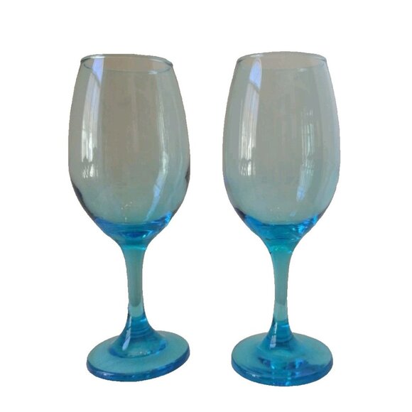 Cristar Sky Blue 13oz Rioja Stemmed 8"1/4 Goblet Wine Water Set Of 2 Glass New - Picture 3 of 10